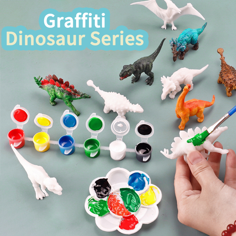 6pcs/8pcs, DIY Coloring Dinosa - Puzzle Blank White avis et prix