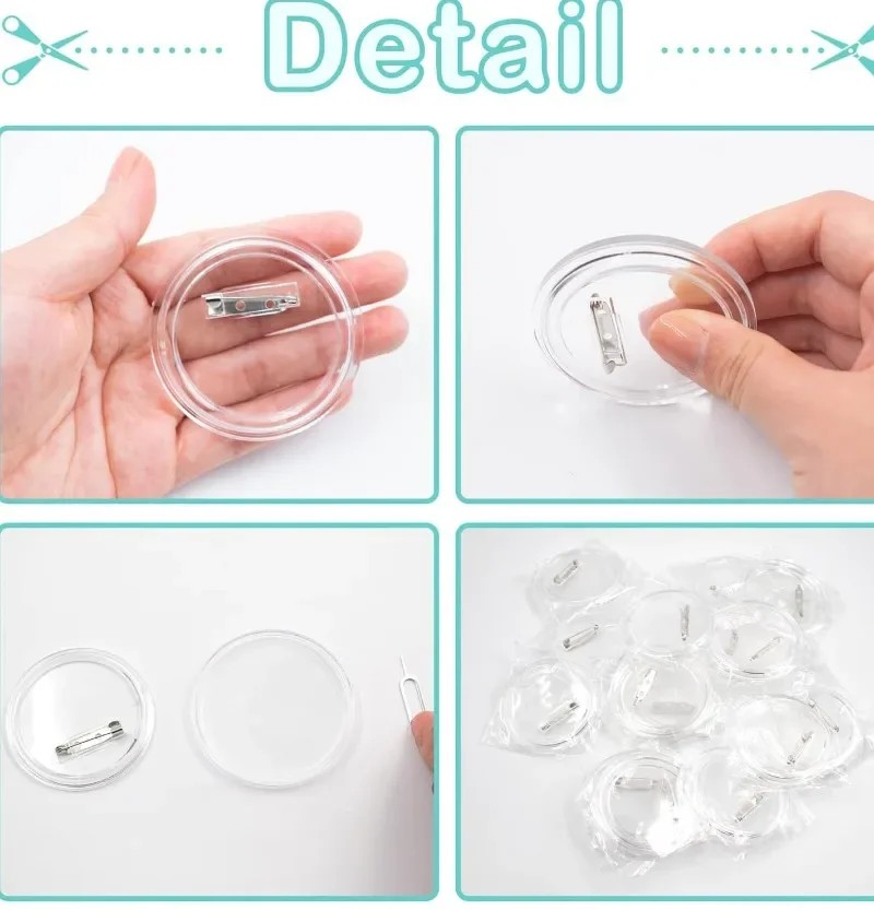 30pcs acrylic blank badge pin  - Button Badge Blank avis et prix