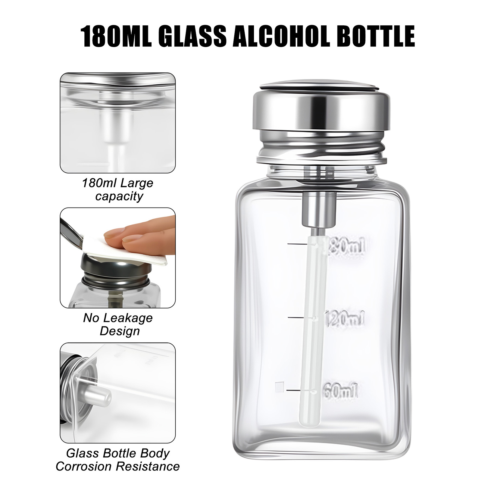 180ml Nail Glass Bottle Press  - Water Bottle Blank avis et prix