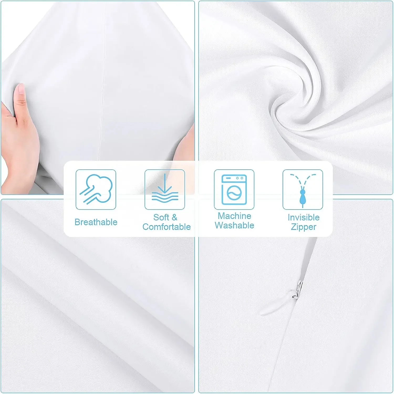 4-Pack White Polyester Peach S - Pillow Cover Sublimation avis et prix