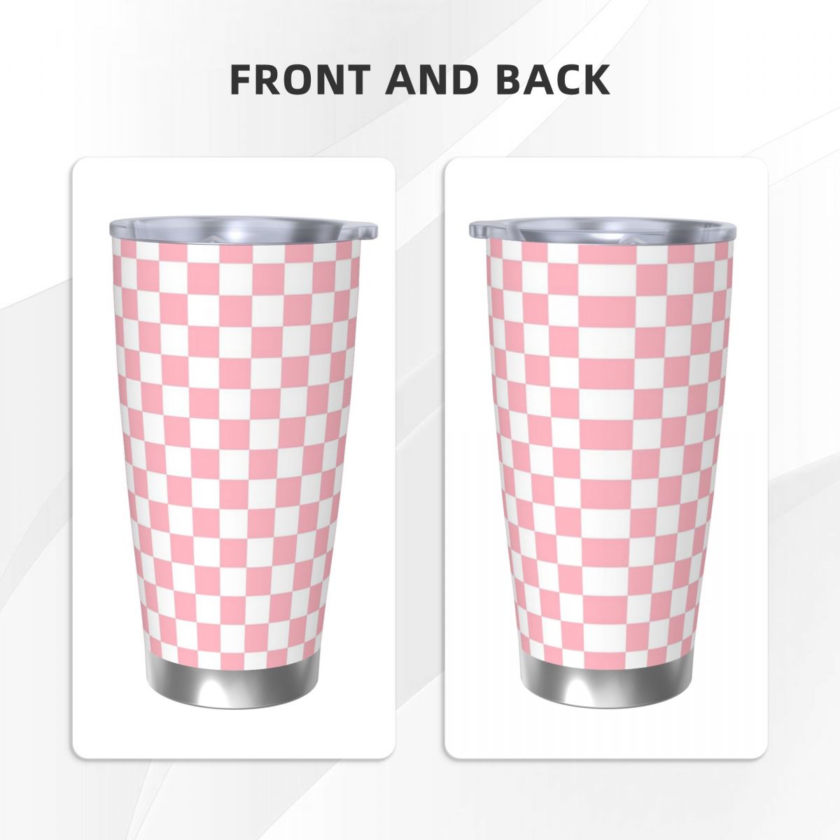 Pink White Checkerboard Patter - Tumbler 20Oz White avis et prix