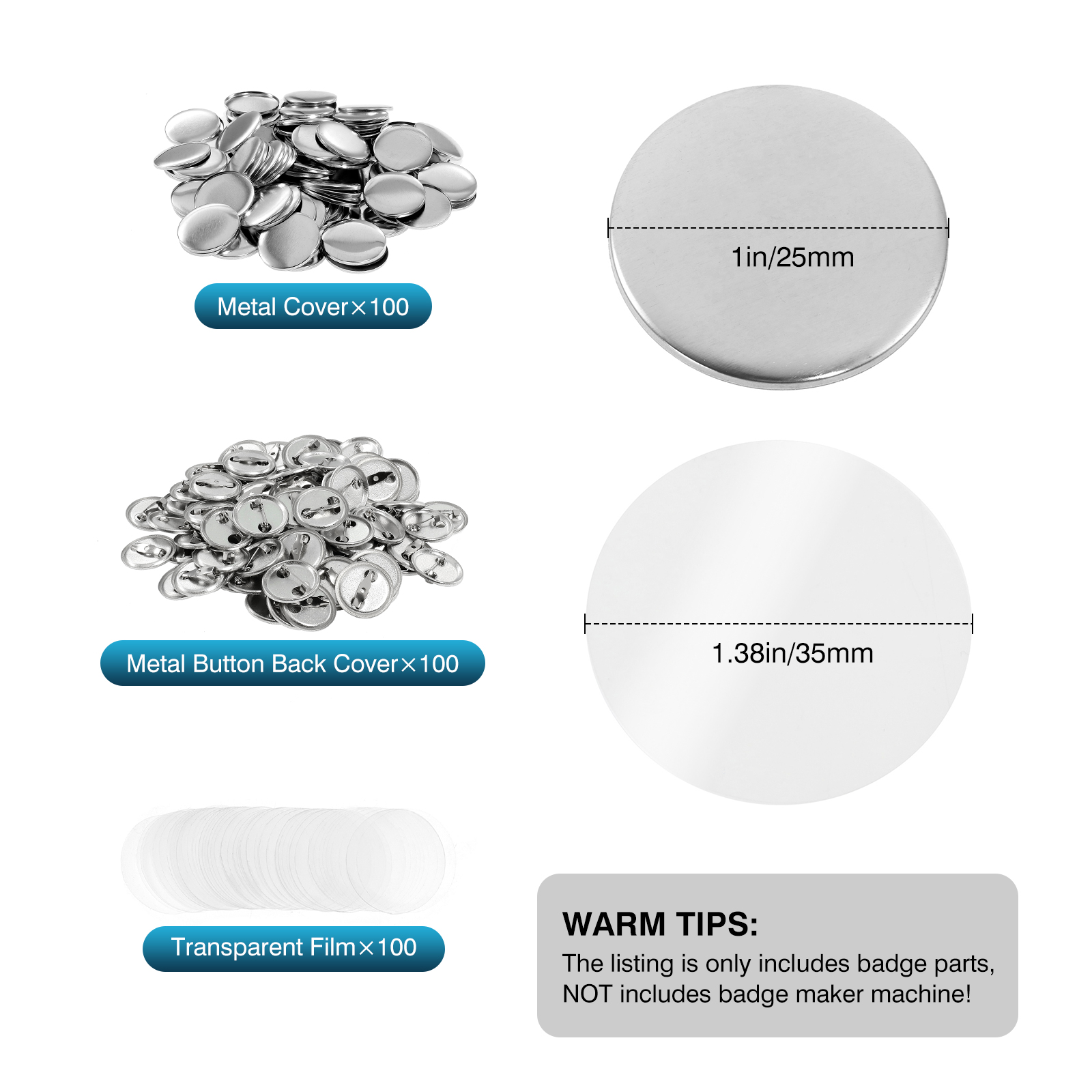 100Pcs Mini DIY Round Mirror M - Button Badge Blank avis et prix