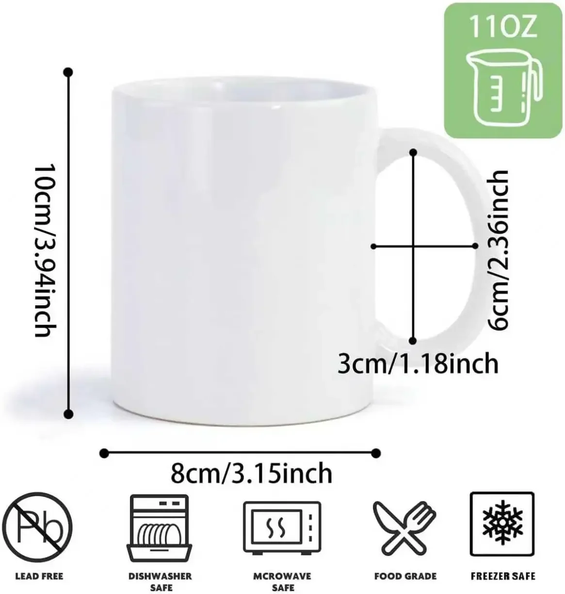 36pcs Sublimation Mugs, 11oz W - Sublimation Mug White avis et prix