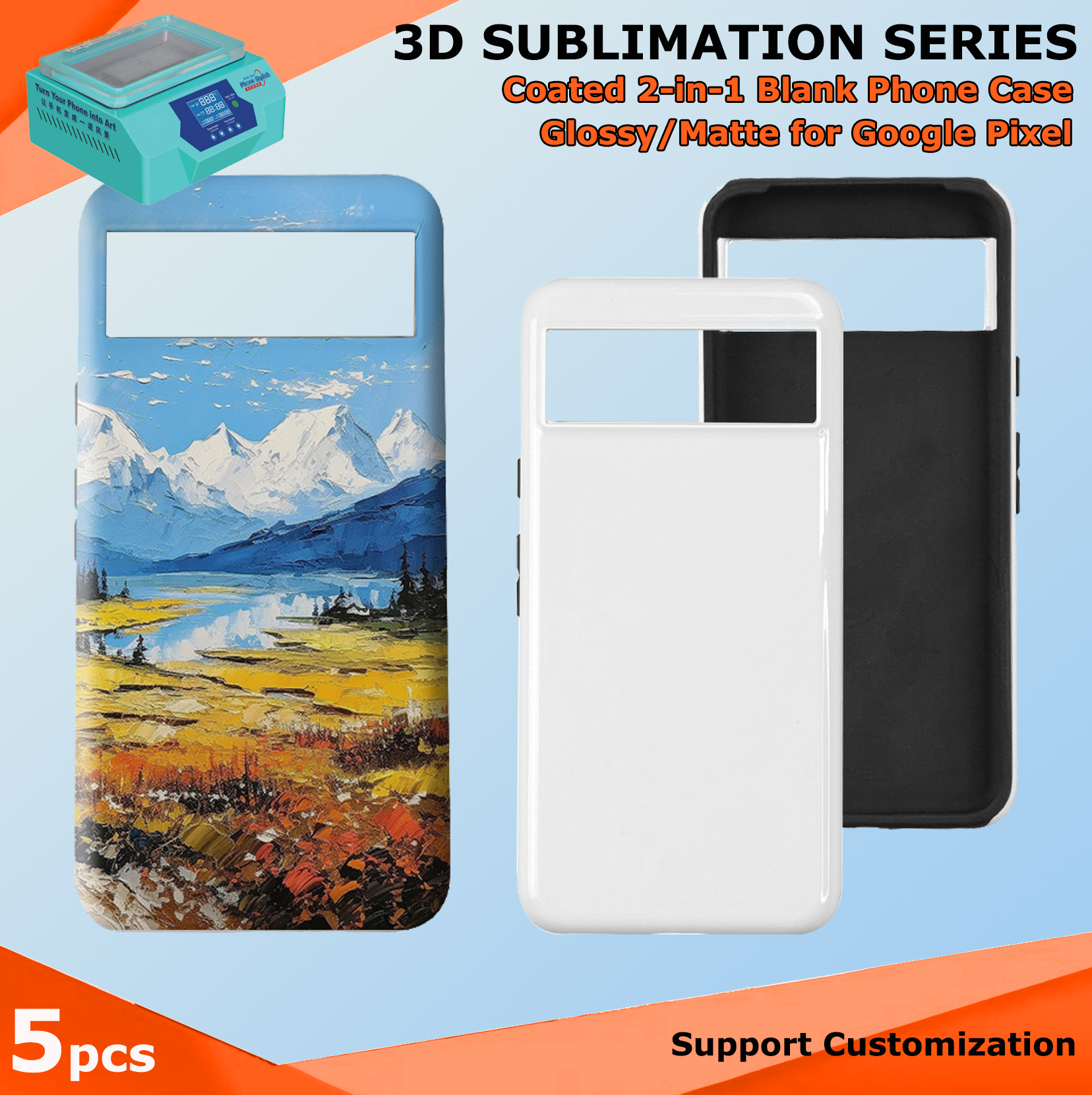 Fonlyu 5pcs Coated 2 in 1 Blan - Phone Case Blank Print avis et prix