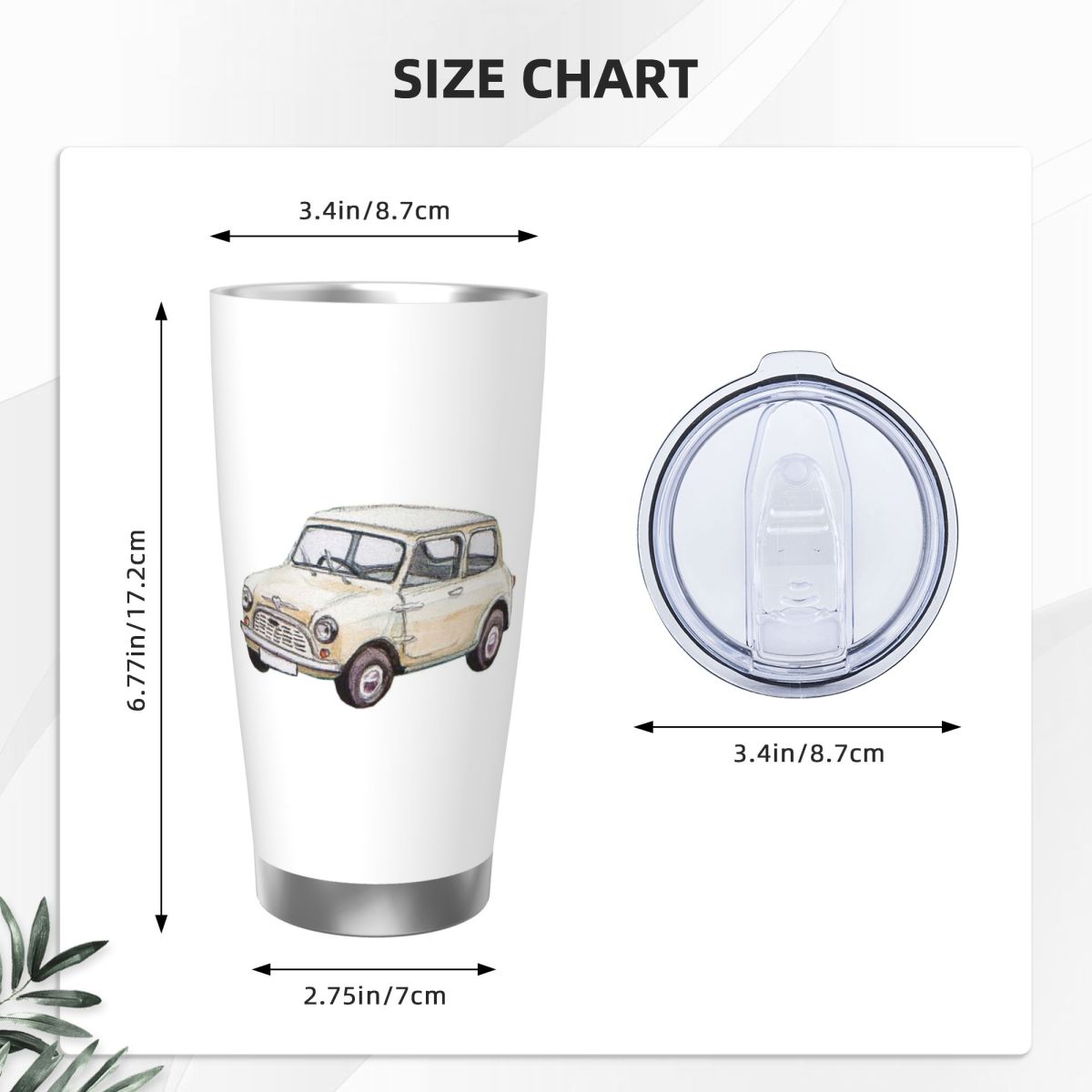 Classic White Mini Cooper In W - Tumbler 20Oz White avis et prix