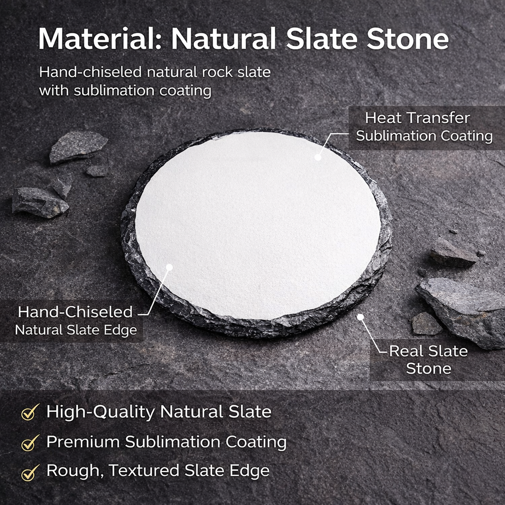 Round Sublimation Slate Coaste - Coaster Sublimation Blank avis et prix