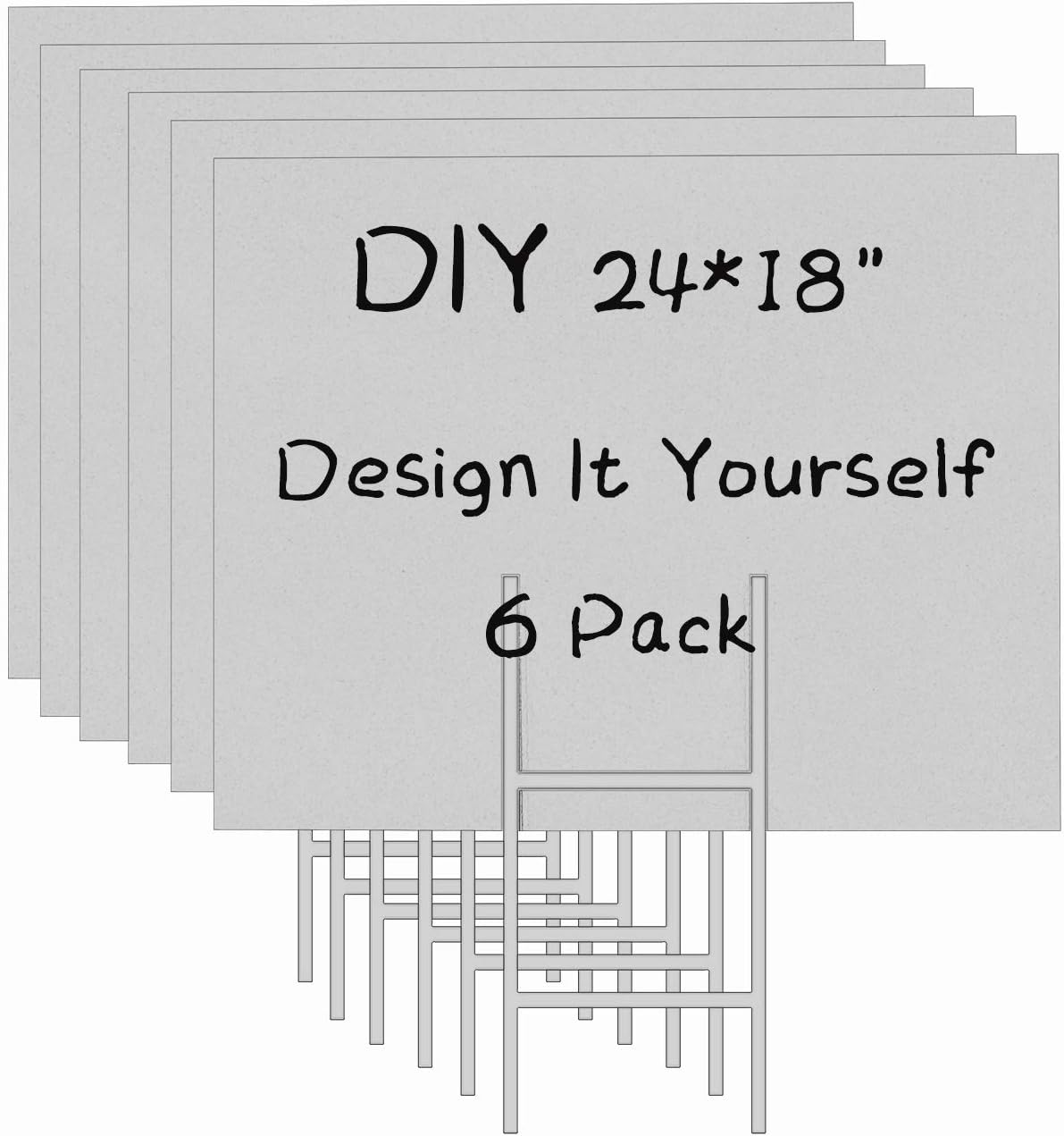 6 Pack 24x18 White Blank Lawn  - Yard Sign Blank avis et prix