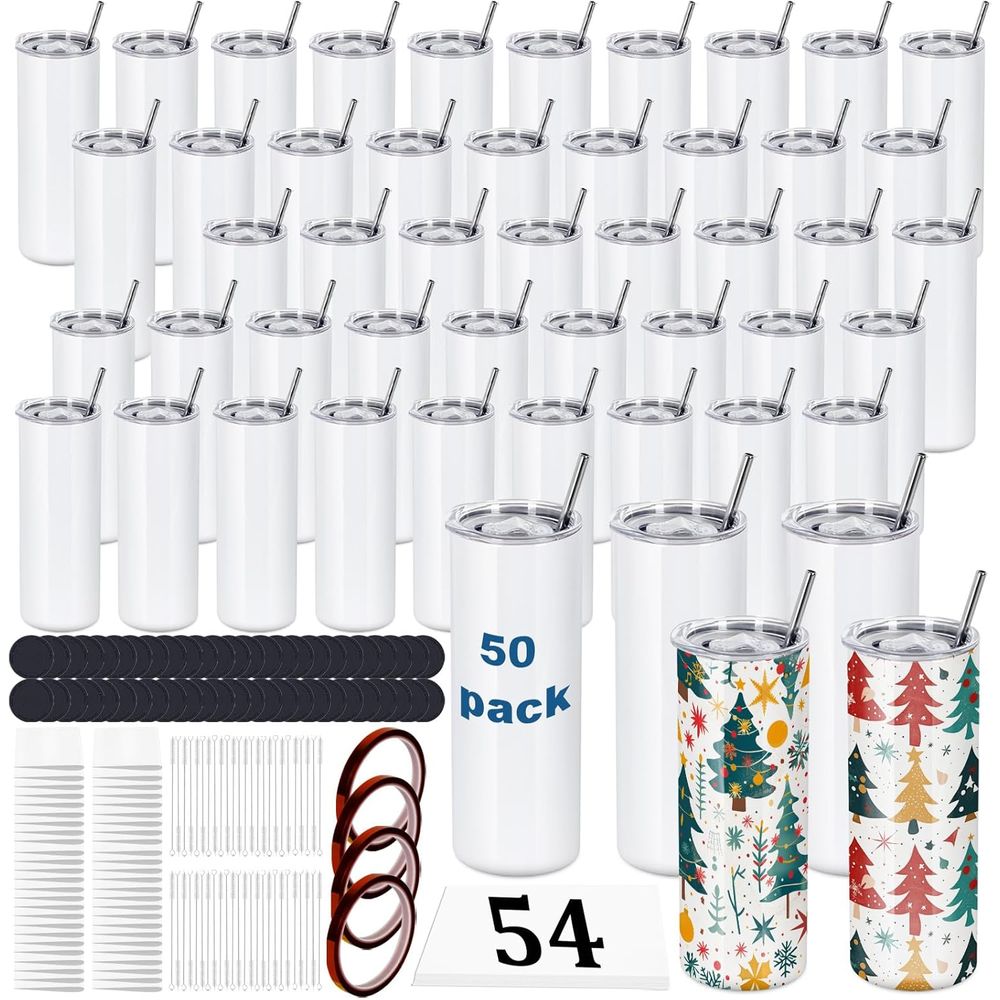 50 Pack 20 OZ Sublimation Tumb - Tumbler 20Oz White avis et prix