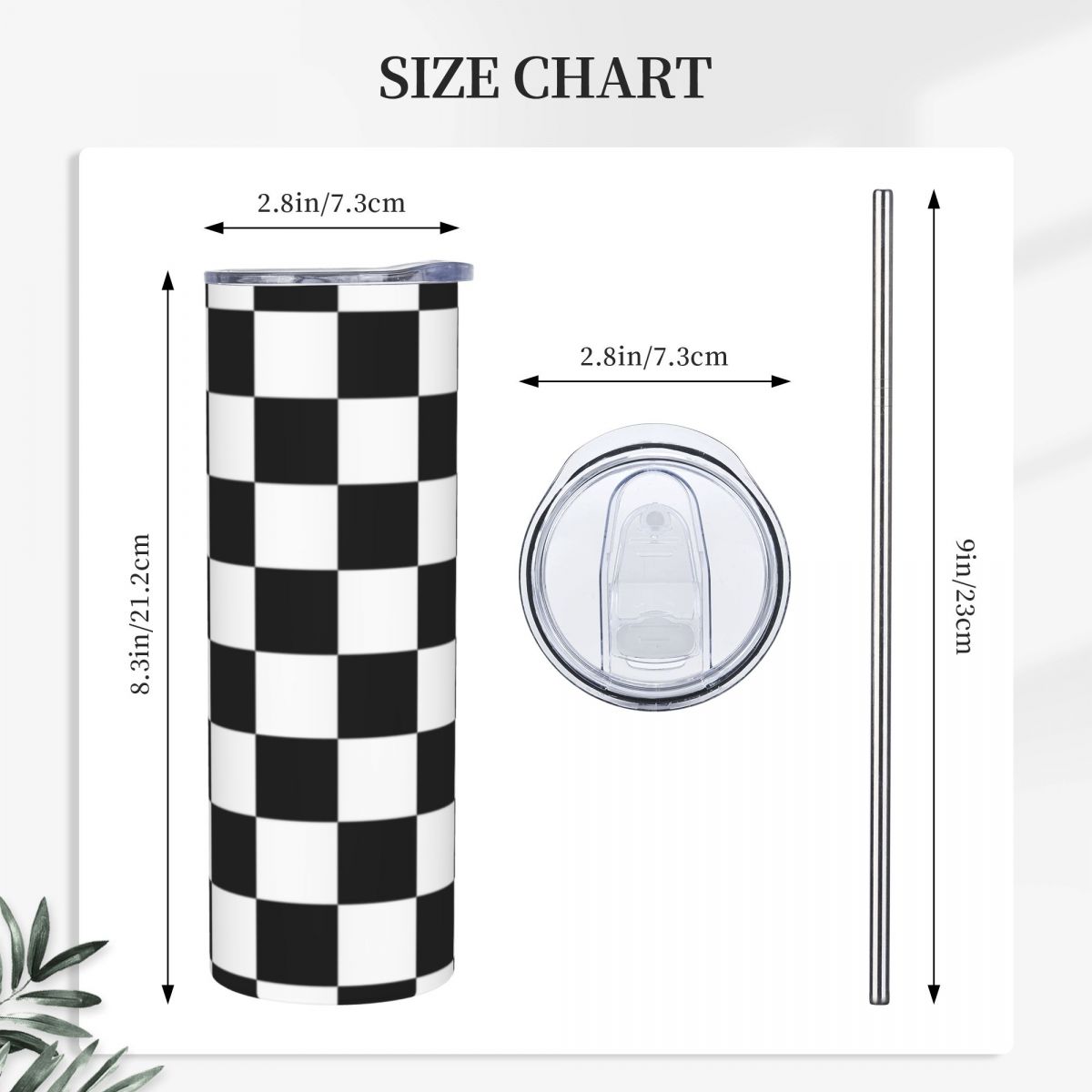 Black And White Checkerboard S - Tumbler 20Oz White avis et prix
