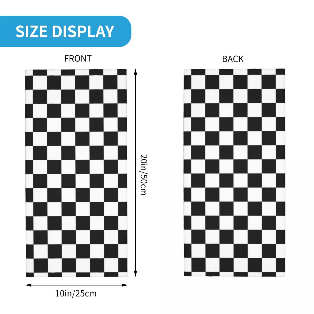 Black And White Checkered Band - Bandana Blank White avis et prix