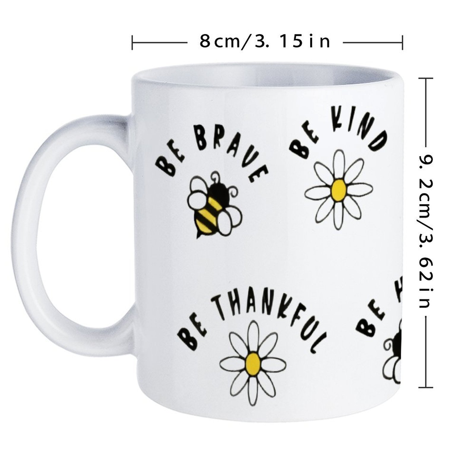 Four Stickers With Bees And Da - Sublimation Mug White avis et prix