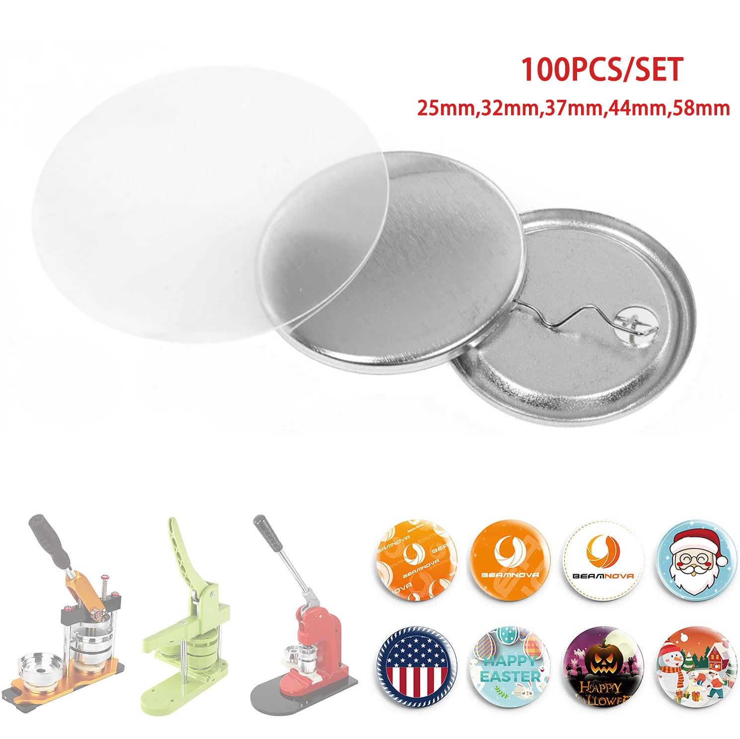 100PCS Metal Back Badge Button - Button Badge Blank avis et prix