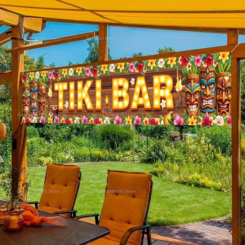 Vibrant Tiki Bar Banner Tropic - Yard Sign Blank avis et prix
