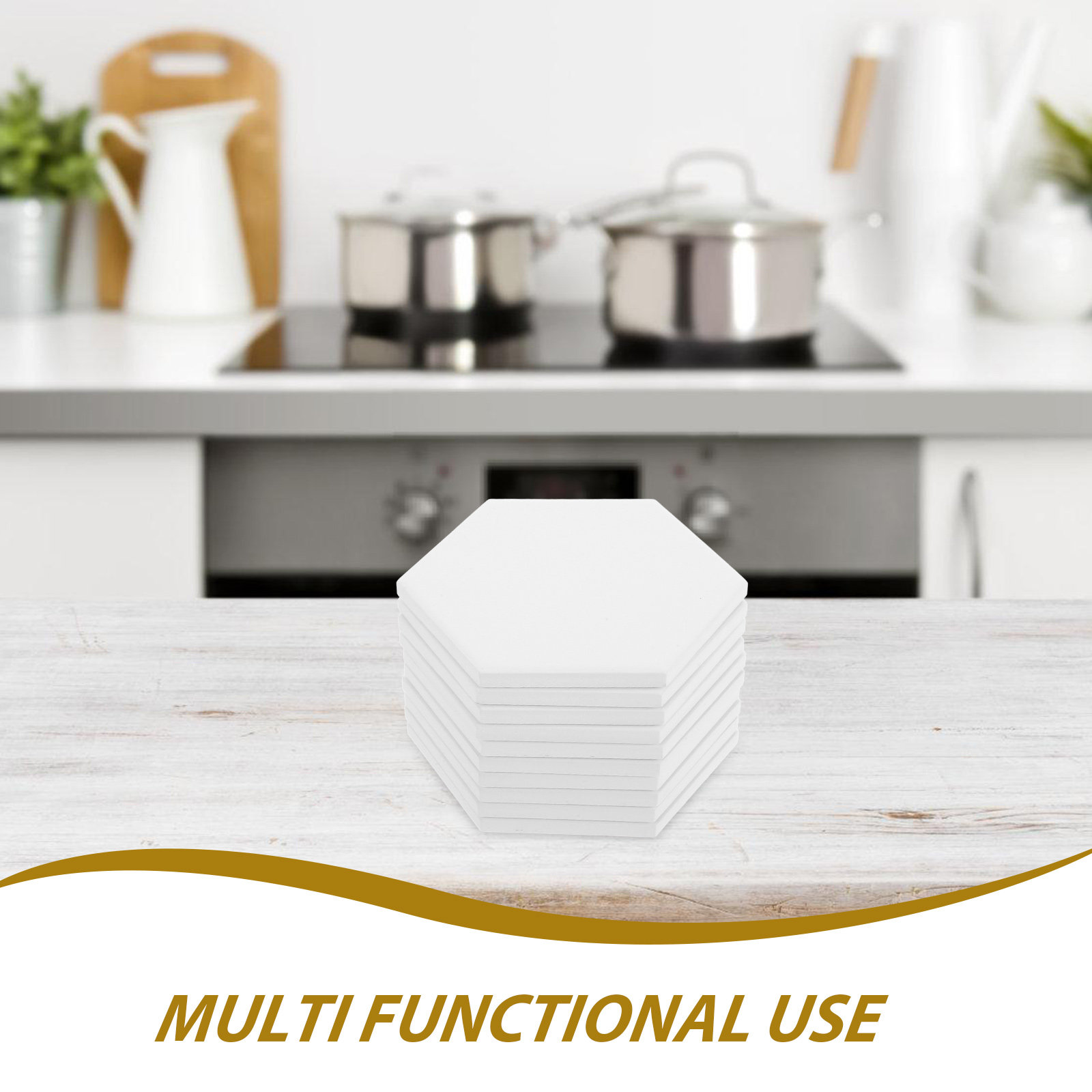 10Set White Hexagonal Ceramic  - Coaster Sublimation Blank avis et prix