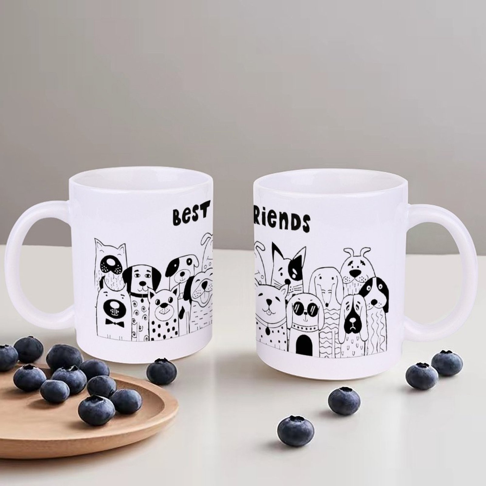 Illustration Of Dogs With The  - Sublimation Mug White avis et prix