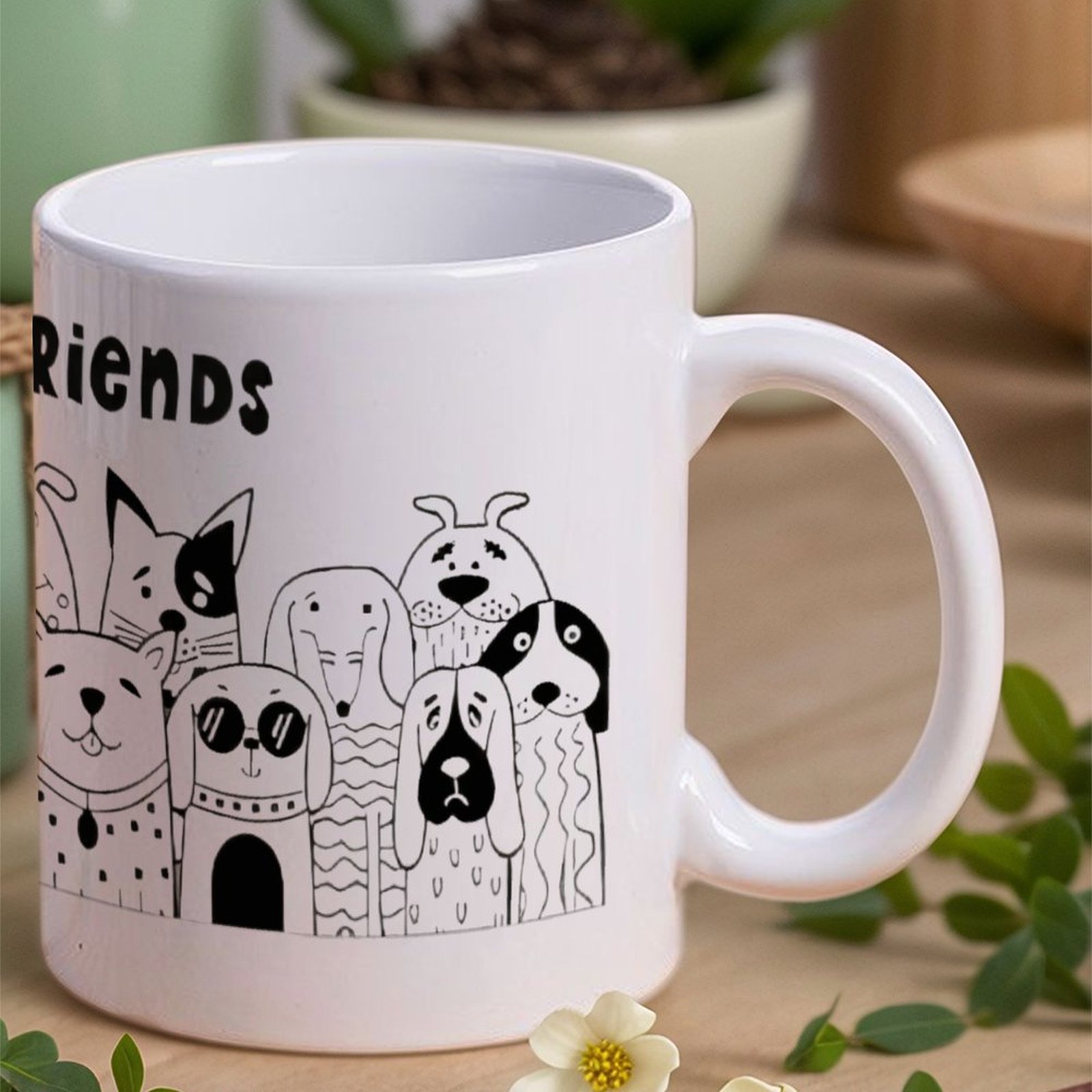 Illustration Of Dogs With The  - Sublimation Mug White avis et prix