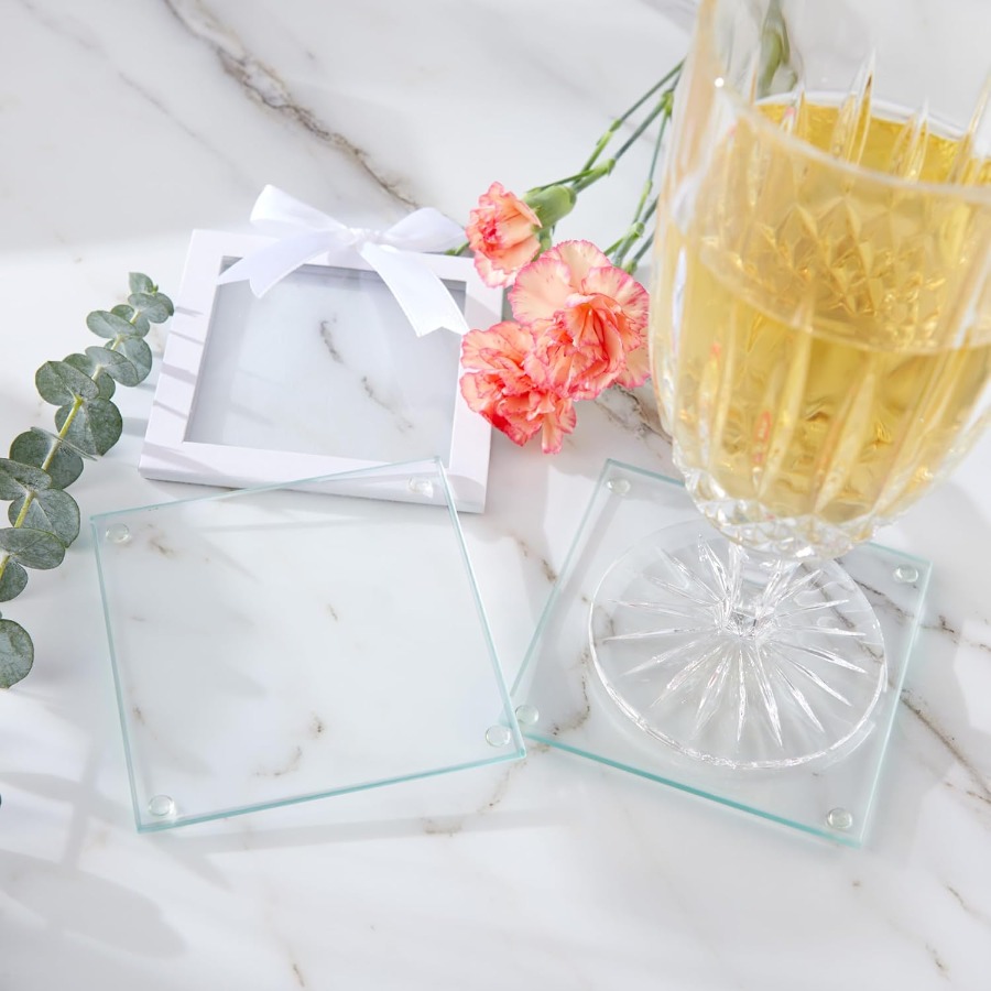 Clear Glass Drink Coasters Set - Coaster Sublimation Blank avis et prix